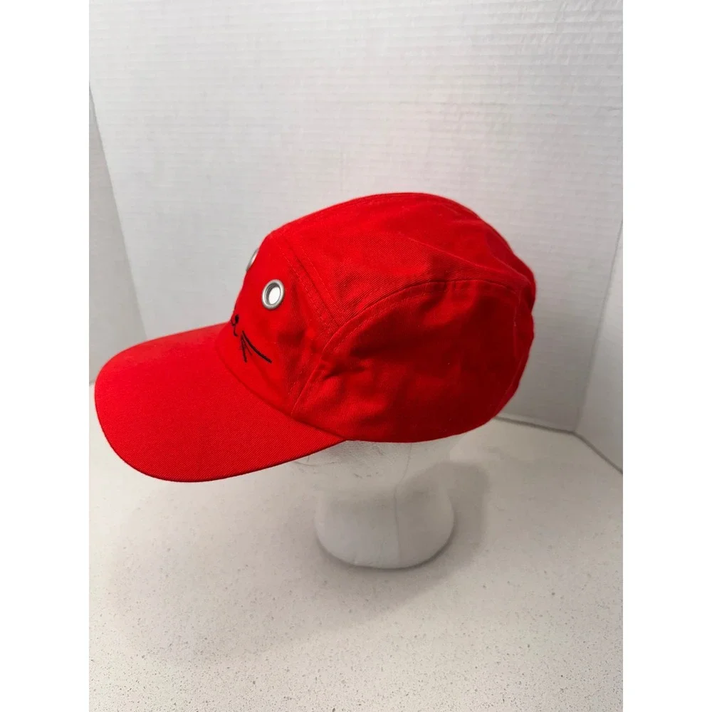 Bench Red Cat Face 5 Panel Hat Adjustable Strapback Embroidered Whiskers‎ Eyes